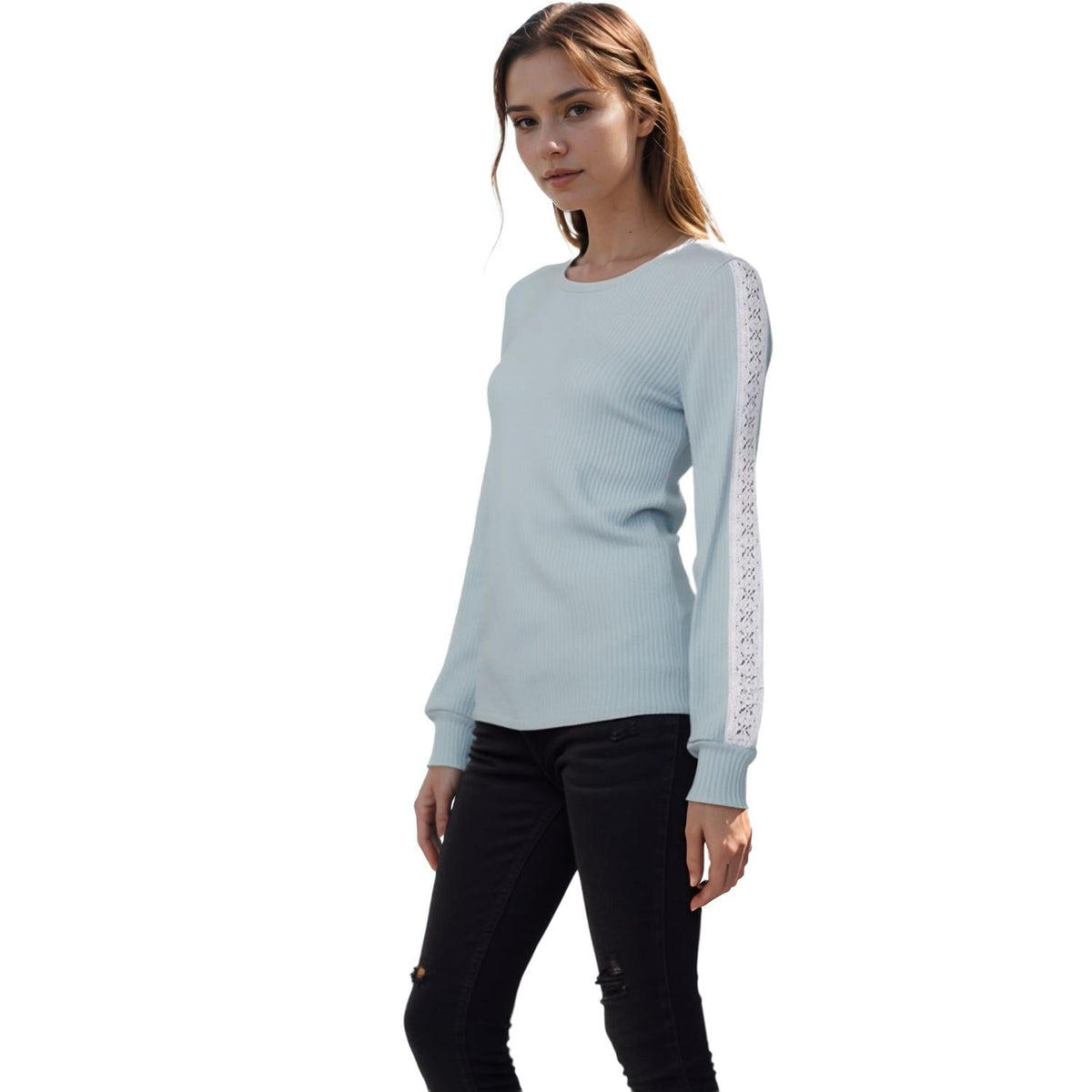 Pleione Women's Round Neck Sweater in Mint