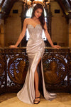 Ladivine KV1116 Dress Fitted Strapless Lace & Satin Gown