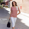 Pleione Women's Tied Halter Off Shoulder Top In Mauve