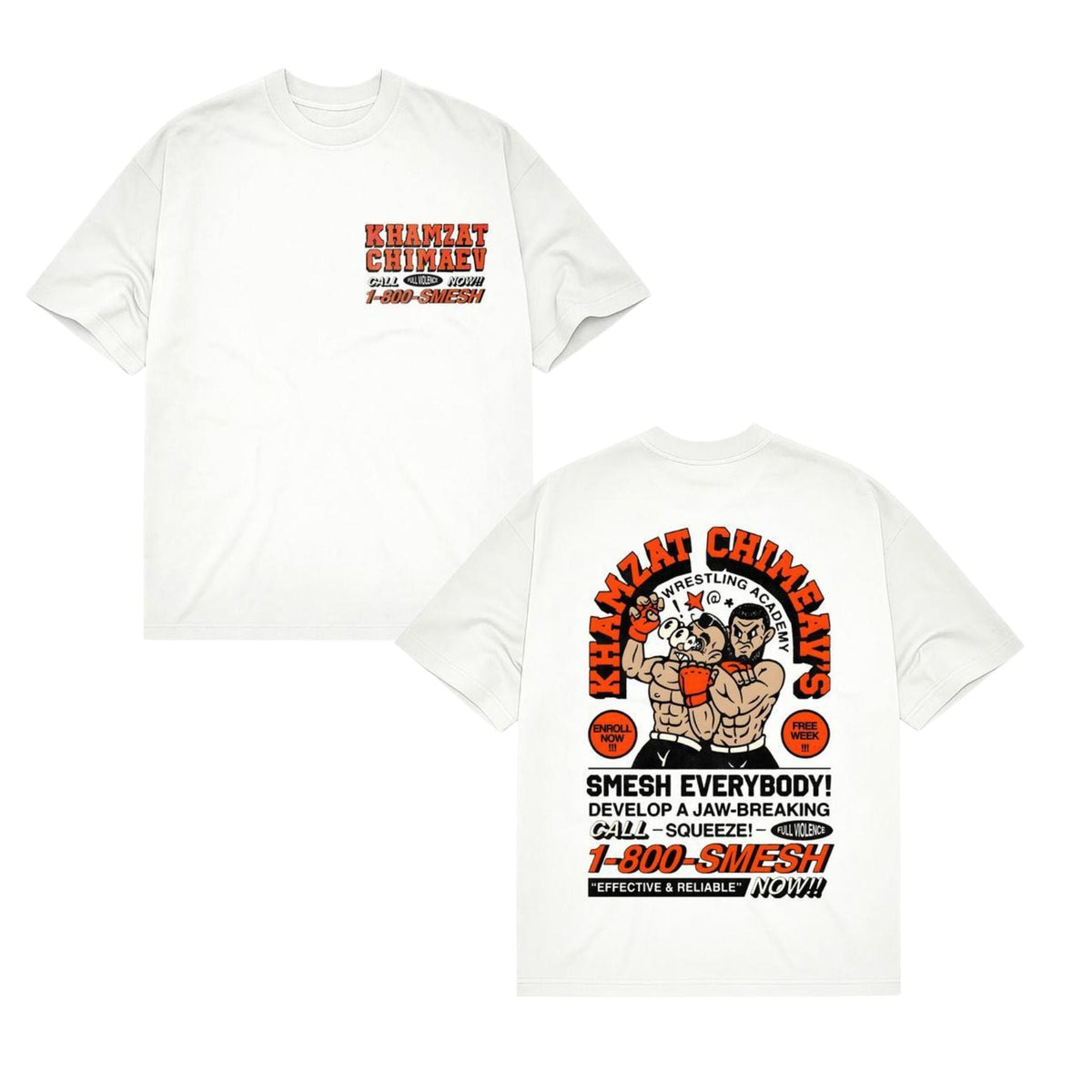 Khamzat Chimaev "Smesh Everybody" T-Shirt - UFC Fan Apparel, Borz Graphic Tee