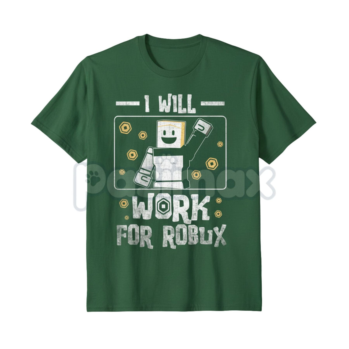 Kids 'I Will Work For Robux' T-Shirt – Funny Gamer Youth Tee, Roblox Currency Statement Shirt