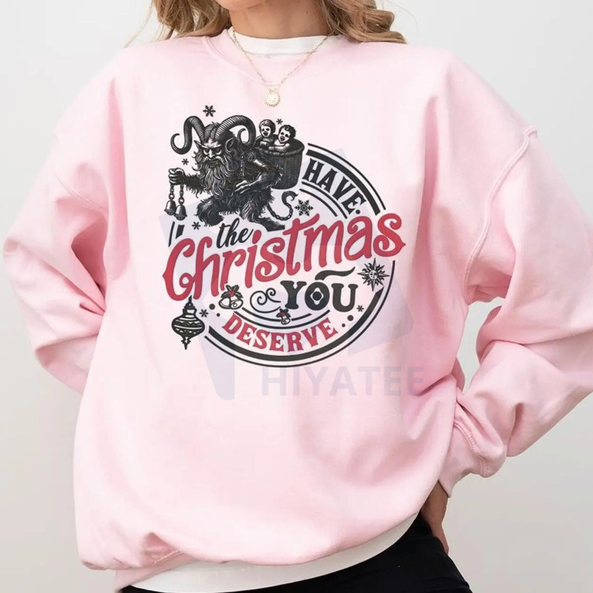 Krampus Christmas Sweatshirt: Sarcastic Funny Krampusnacht Crewneck, Dark Horror Xmas, Dark Humor Sweater, Trending 25