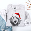 Labradoodle Santa Christmas Dog Lover Holiday Portrait Cozy Festive Family Keepsake Sweatshirt