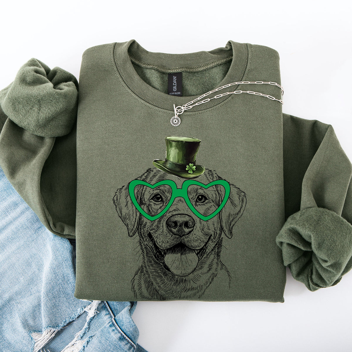 Labrador Retriever Adorable Dog St Patrick's Day Lucky Irish Celebration Sweatshirt