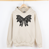 Lace Bow Halloween Goth Boo Faux Lace Ribbon Coquette Shimmering Ghost Graphic Hoodie