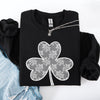 Lace Coquette Shamrock St Patrick's Day Clover Lucky Leprechaun Festive Sweatshirt
