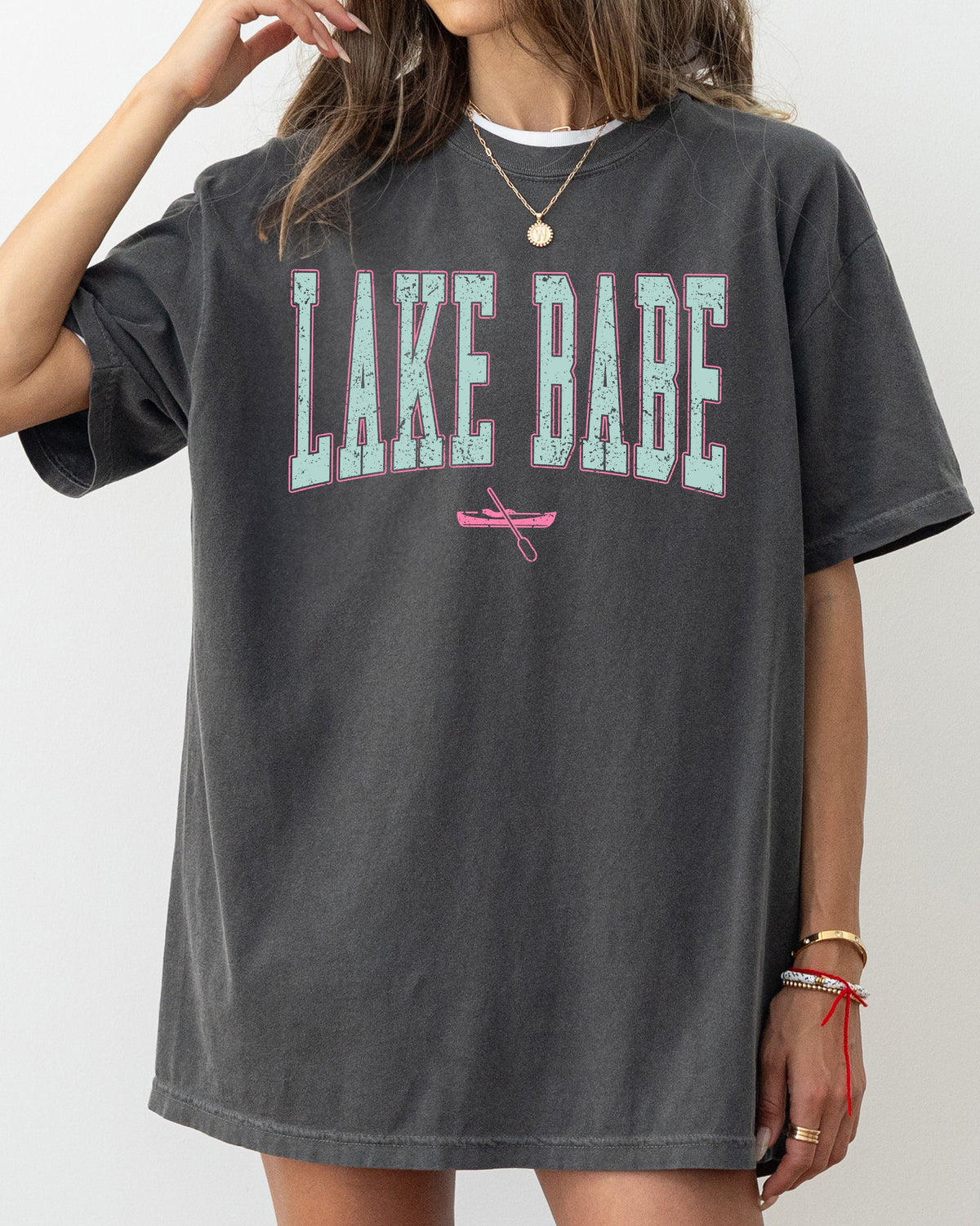 Lake Babe Hot Girl Summer Vacation Outdoors Canoe Boating Beach Swimming Comfort Colors Tee
