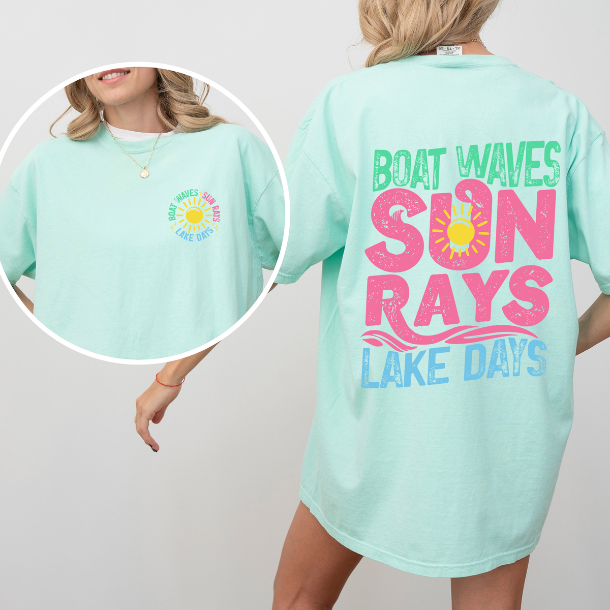 Lake Bum Sun Rays Lake Days Front And Back Boat Summer Edition Comfort Colors Tee