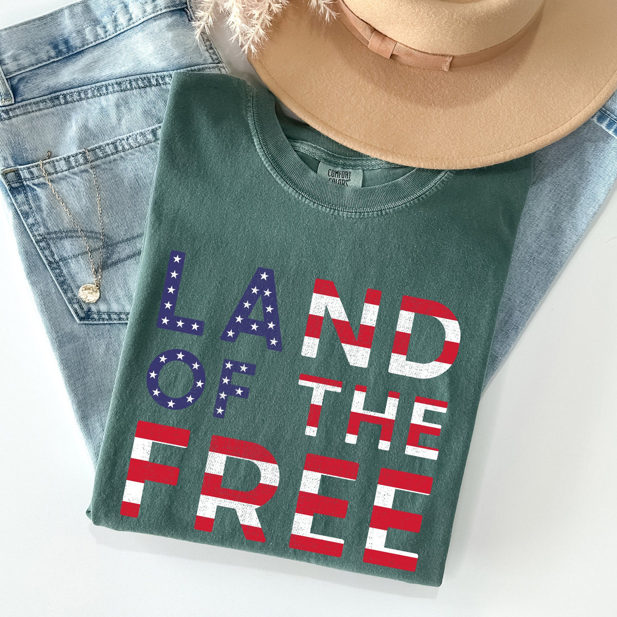 Land Of The Free Patriotic 4th Of July American Pride Edition Comfort Colors Tee