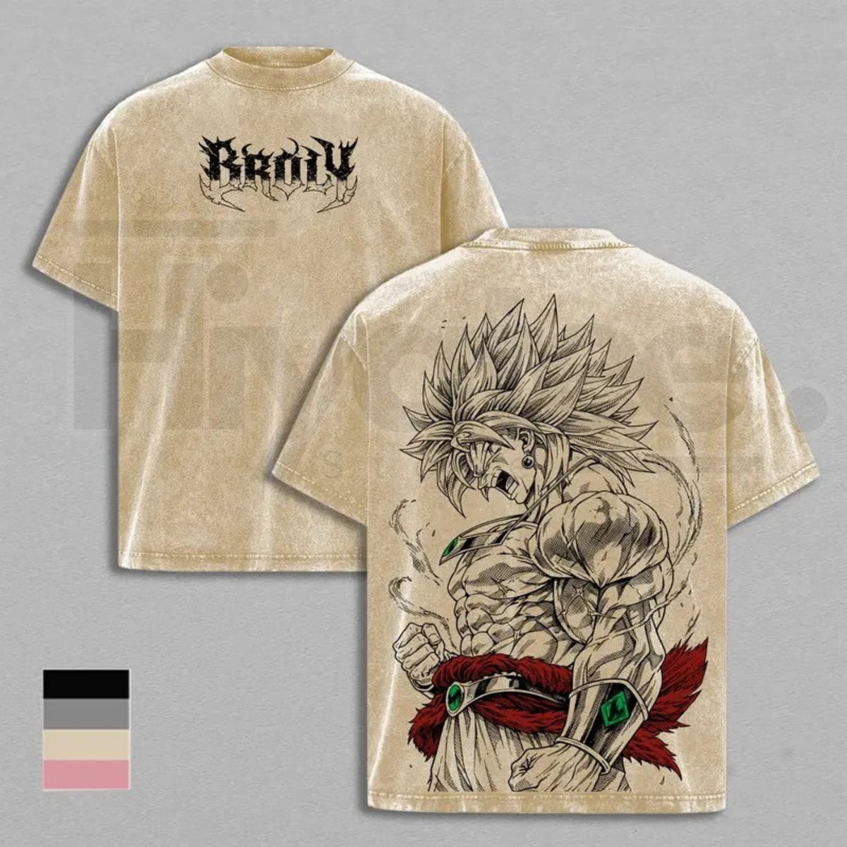 Legendary Saiyan Vintage Washed T-Shirt – Oversized Heavyweight Cotton Anime Graphic Tee