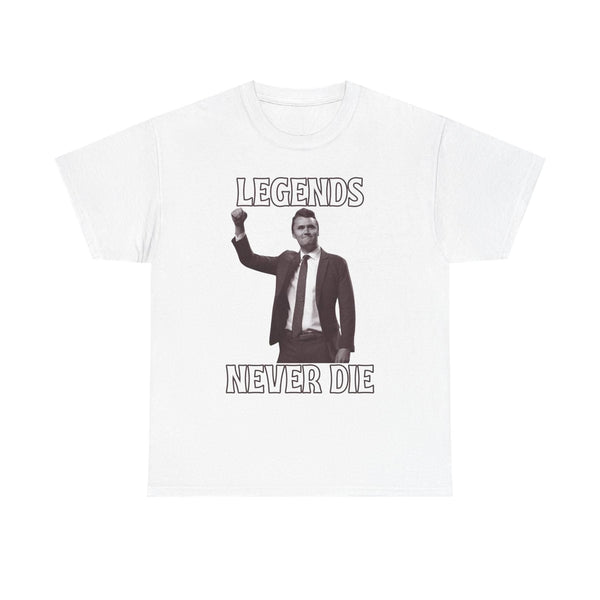 "Legends Charlie Kirk" T-Shirt - Unisex Heavy Cotton Tee, Political Figure Apparel