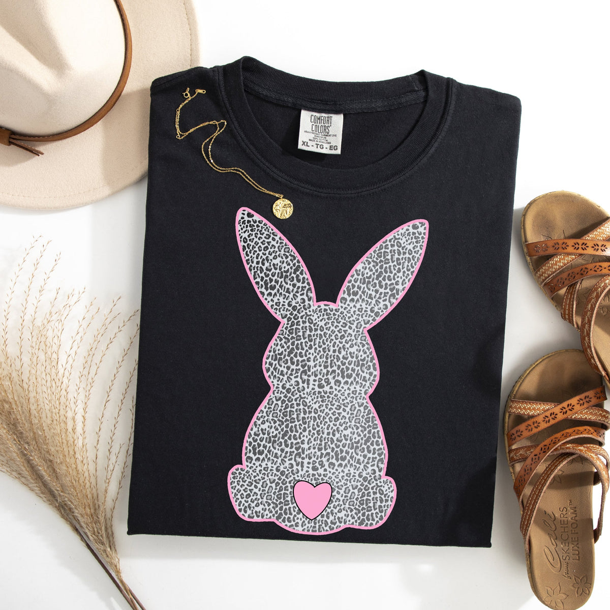Leopard Print Bunny Easter Jesus Rabbit Holiday Celebration Edition Comfort Colors Tee