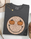Leopard Print Smiley Halloween Pumpkin Retro Fall Autumn Shirt Comfort Colors Tee
