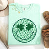 Leopard Print Smiley Retro St Patrick's Day Shamrock Clover Lucky Leprechaun Comfort Colors Tee