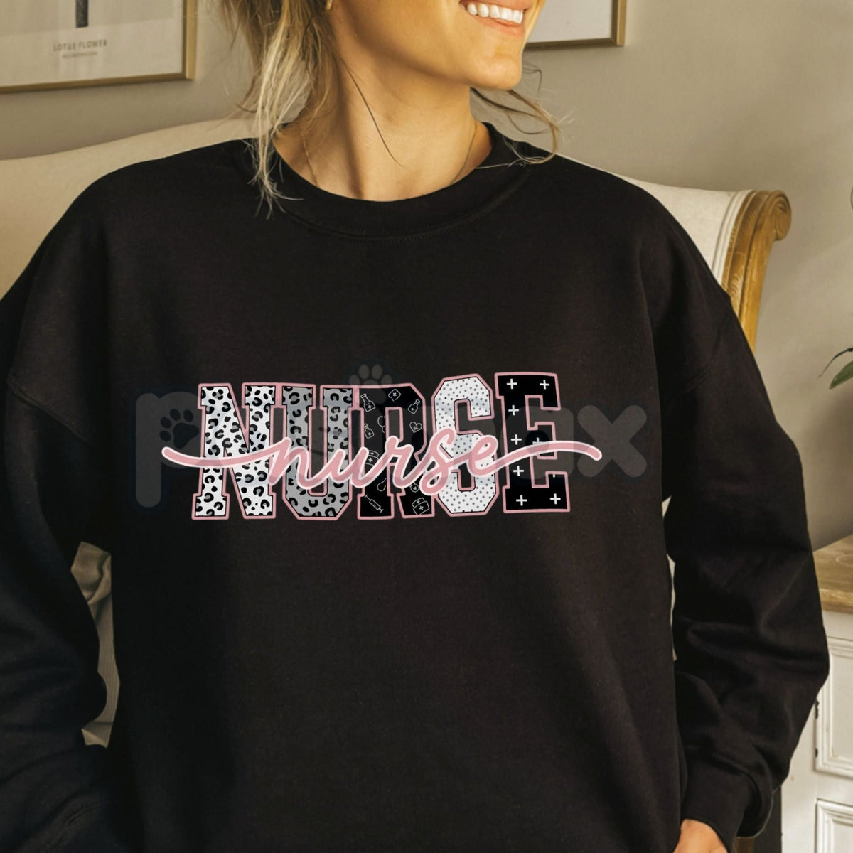 Leopard Print Nurse Sweatshirt | Trendy Medical Icon Nursing Crewneck | Aesthetic Stethoscope Graphic Pullover | Fierce RN LPN NP Jumper | Wild About Nursing Shirt | Modern Healthcare Professional Top