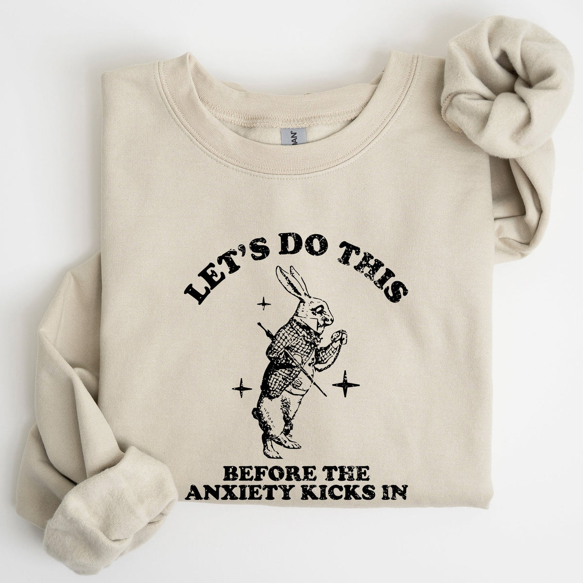 Let's Do This Before Anxiety Kicks In From Alice In Wonderland Rabbit Sweatshirt