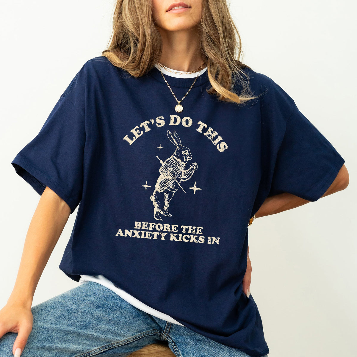 Let's Do This Before Anxiety Kicks In Rabbit Alice In Wonderland Comfort Colors Tee