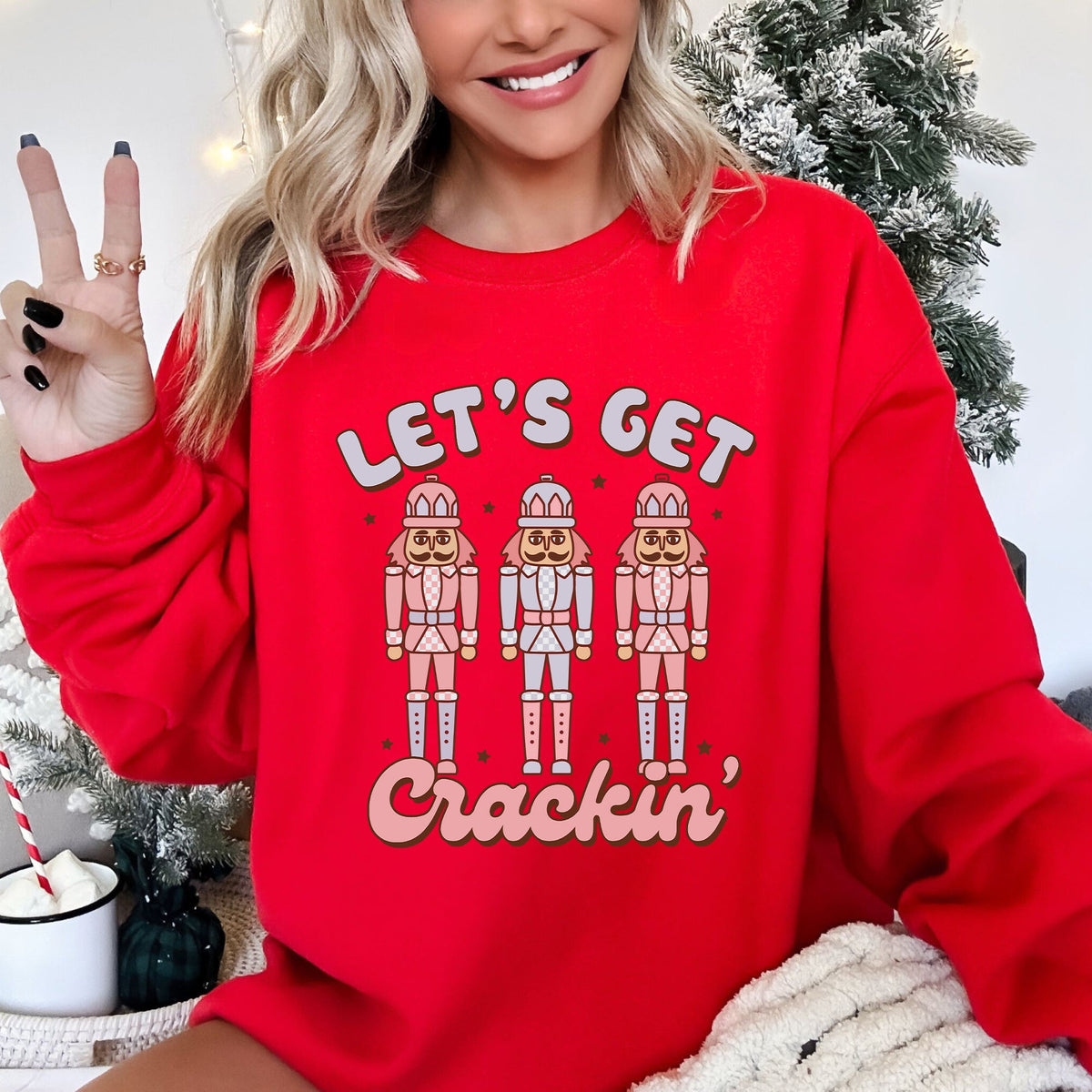 Let's Get Crackin Nutcrackers Christmas Ballet Santa Winter Xmas Seasonal Sweatshirt