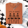 Let's Go Ghouls Skeleton Cheerleaders Spooky Halloween Edition Classic Comfort Colors Tee