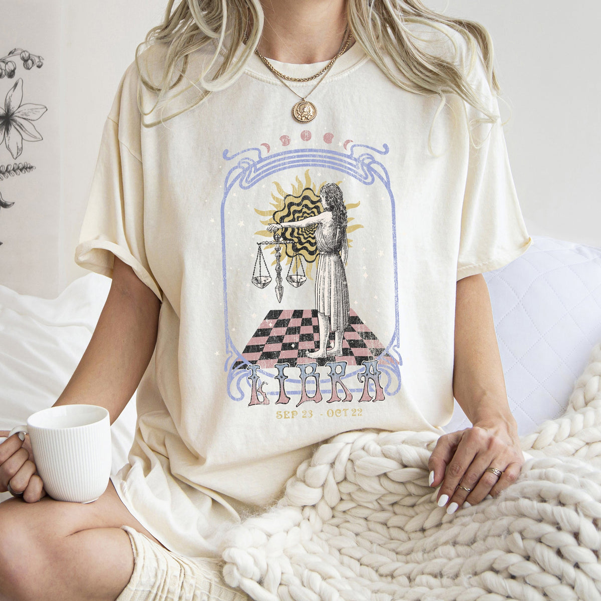 Libra Zodiac Horoscope Astrology Symbols And Constellations For Astrologers And Fashion Lovers Comfort Colors Tee