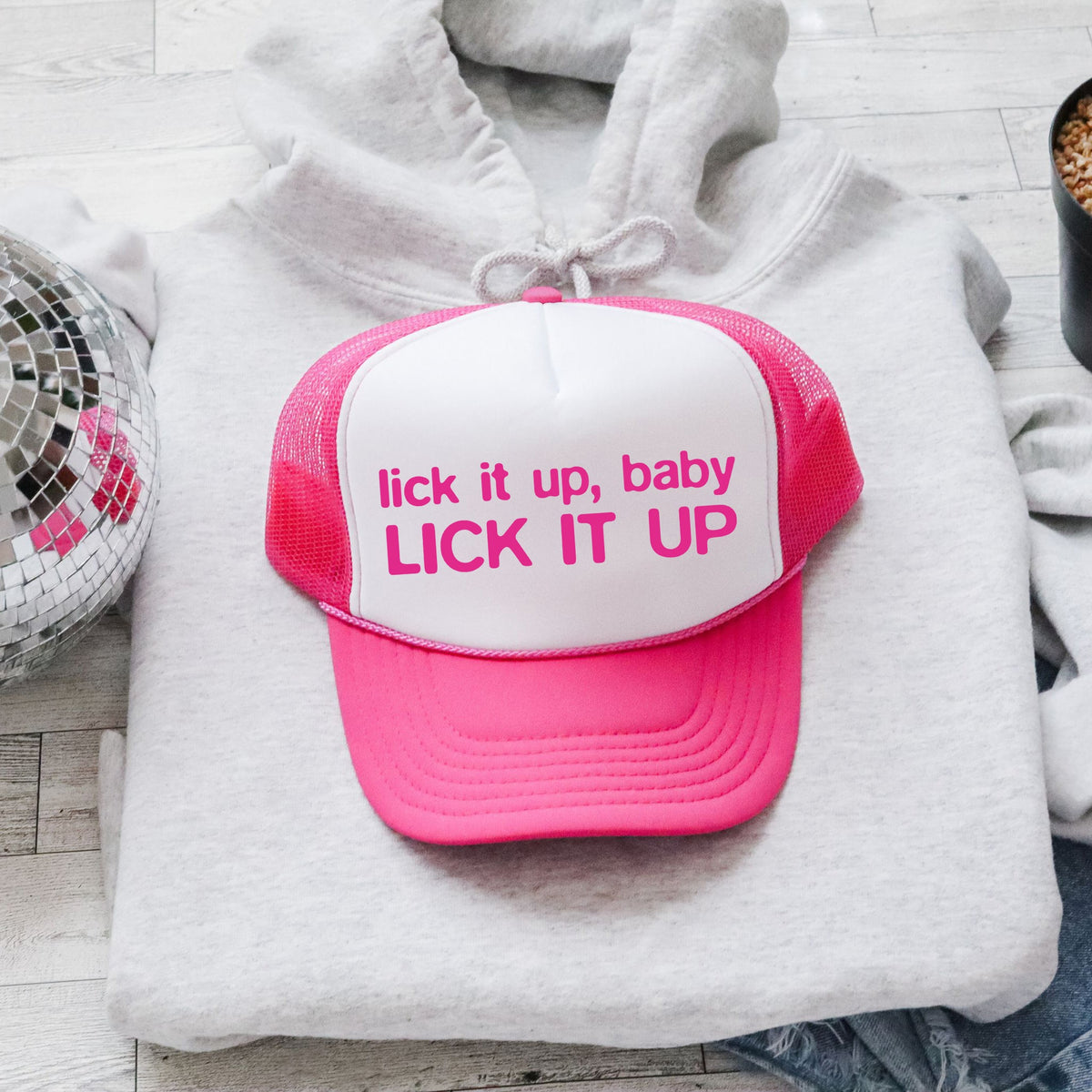 Lick It Up, Baby Lick It Up Sassy And Funny Bold Statement Edition For Trendsetters Trucker Hat