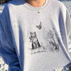 Little Things Sweatshirt: Cute Cat & Nature Crewneck Casual Trendy Pullover