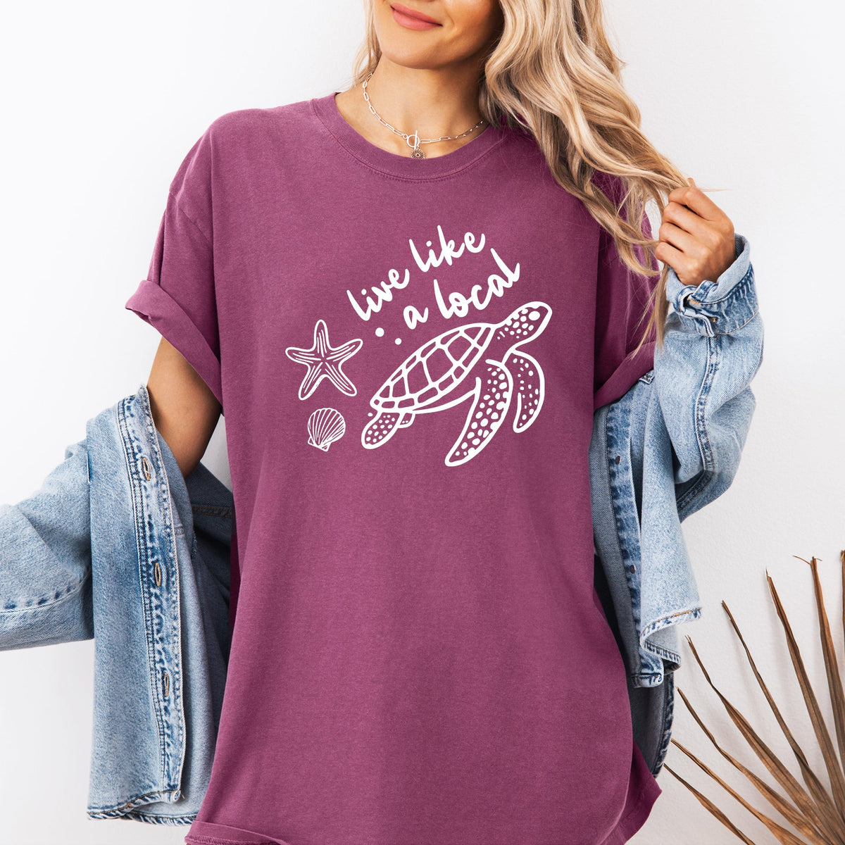 Live Like A Local Beach Sea Turtle Summer Ocean Sea Aloha Vibes Coastal Style Edition Comfort Colors Tee