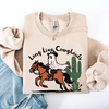 Long Live Cowghouls And Cowgirls Western Halloween Spooky Spirit Vibe Sweatshirt