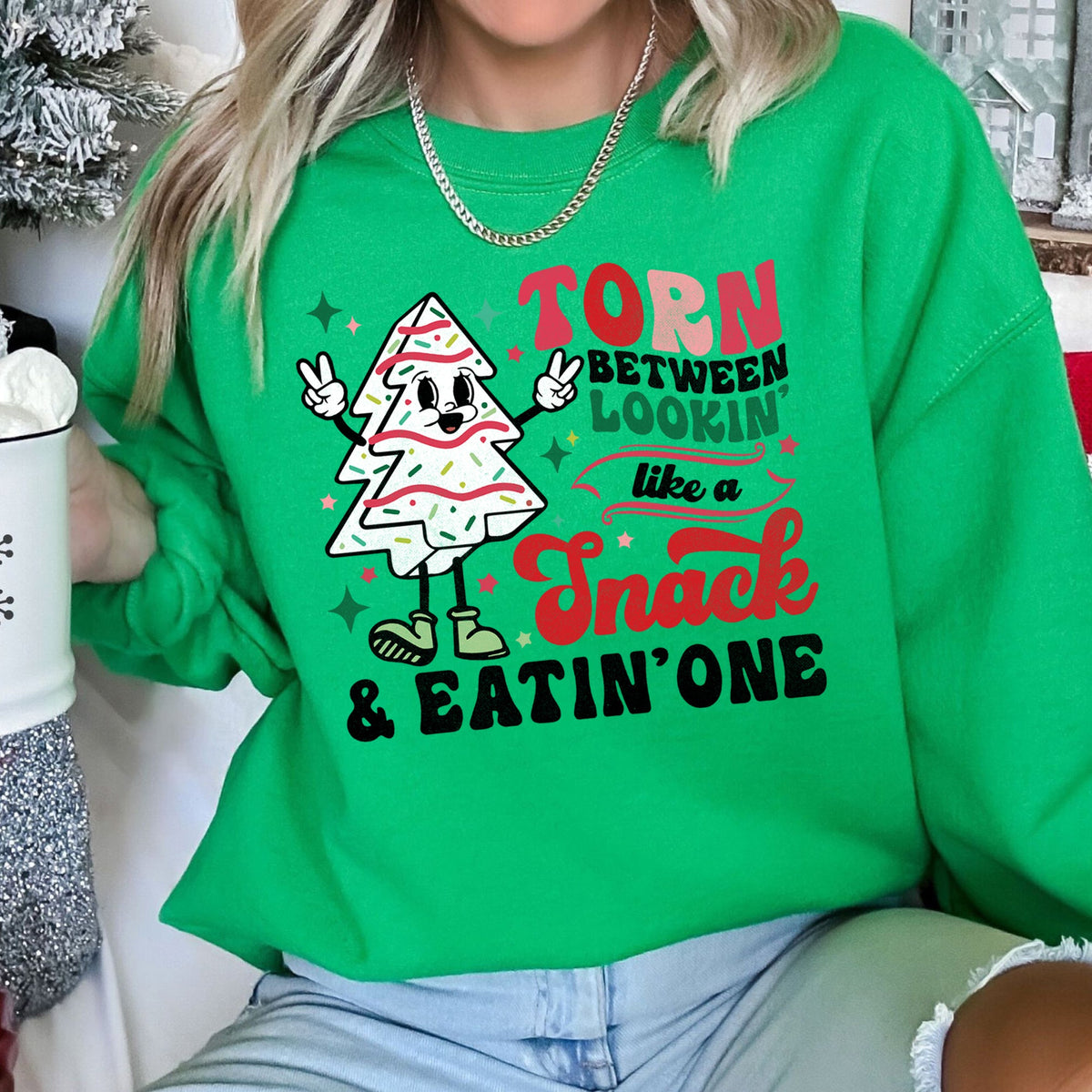 Looking Like A Snack Christmas Cheer Festive Cozy Holiday Comfort Ultra Plush Sweatshirt