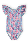 Love Blooms S/S Flutter Sleeve Leotard
