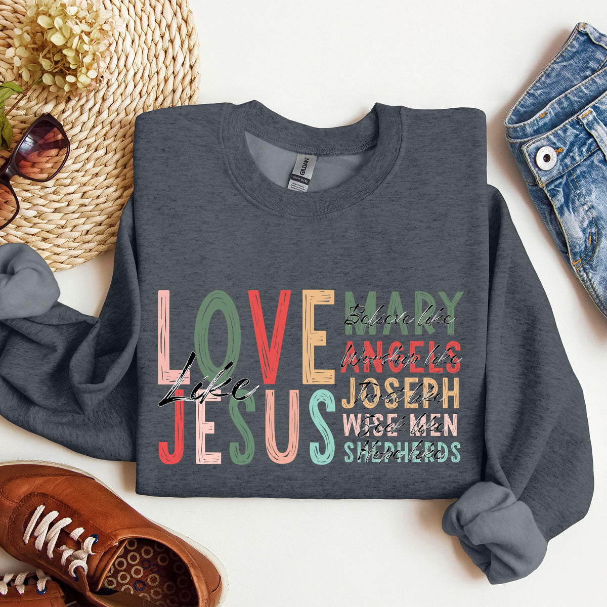 Love Like Jesus Christmas Christian Gospel Faith Religious Expression Sweatshirt