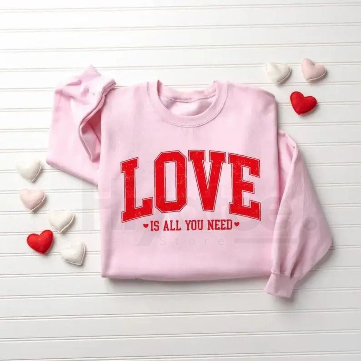 Love All You Need Sweatshirt: Cute Women's Valentine's Day Heart Crewneck