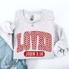 Loved John 3:16 Checkered Cozy Valentine Love Christian Faith Scripture Sweatshirt