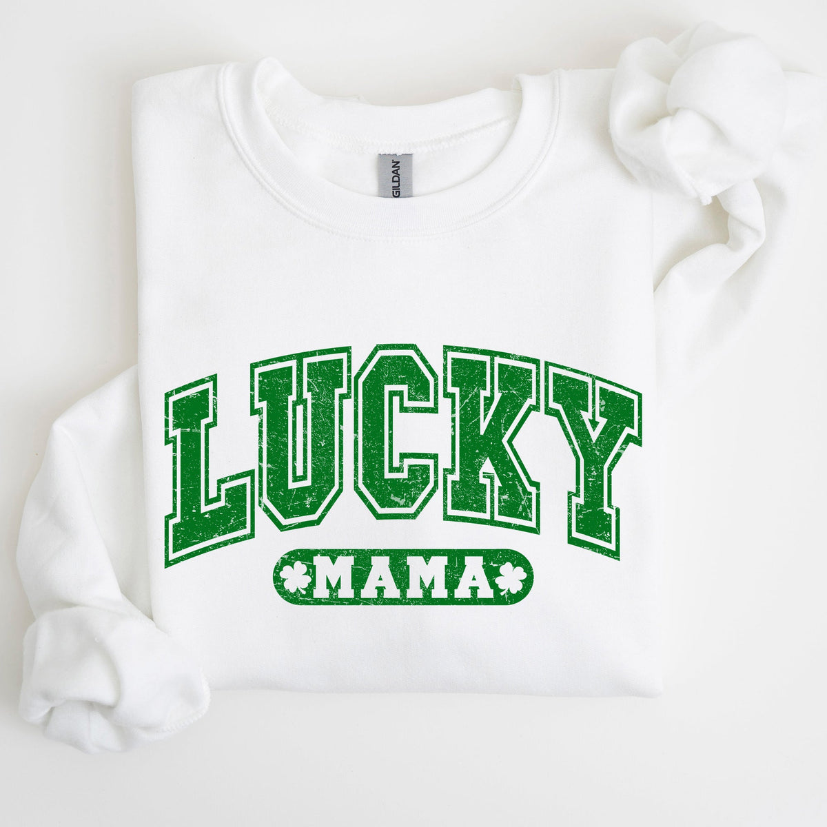 Lucky Mama Retro St Patrick's Day Irish Luck Graphic Vintage Cozy Festive Sweatshirt