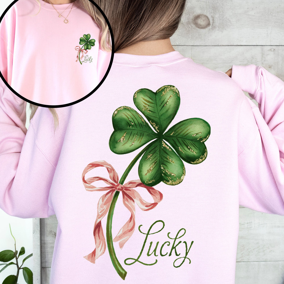 Lucky Coquette St Patrick's Day Shamrock Clover Leprechaun Celebration Sweatshirt