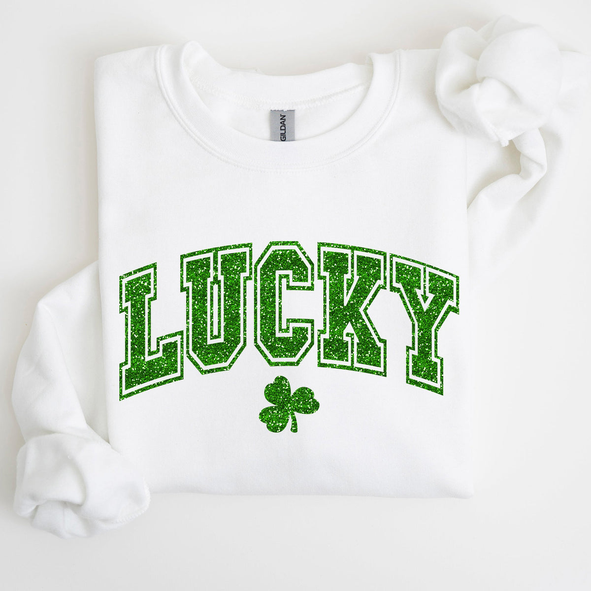 Lucky Glitter Shamrock St Patrick's Day Festive Glitter Pattern Cozy Limited Edition Sweatshirt