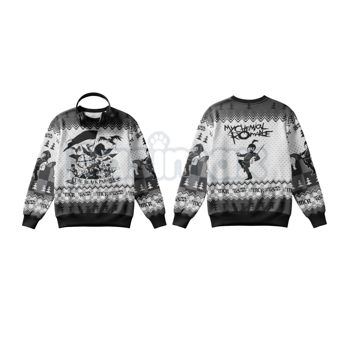 MCR The Black Parade Ugly Christmas Sweater | Emo Rock Band Xmas Crewneck | My Chemical Romance Fan Gift