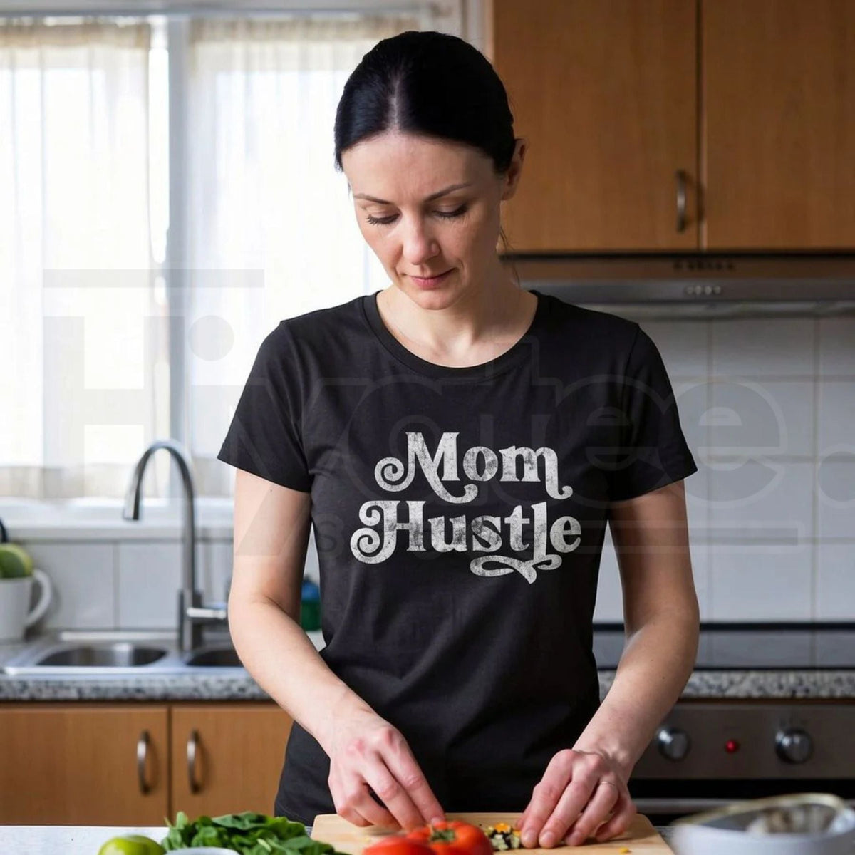 "MOM HUSTLE" Empowering Women’s – Premium 100% Cotton Motherhood Top