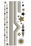 Gold Tattoo Combo- Sun and Stars