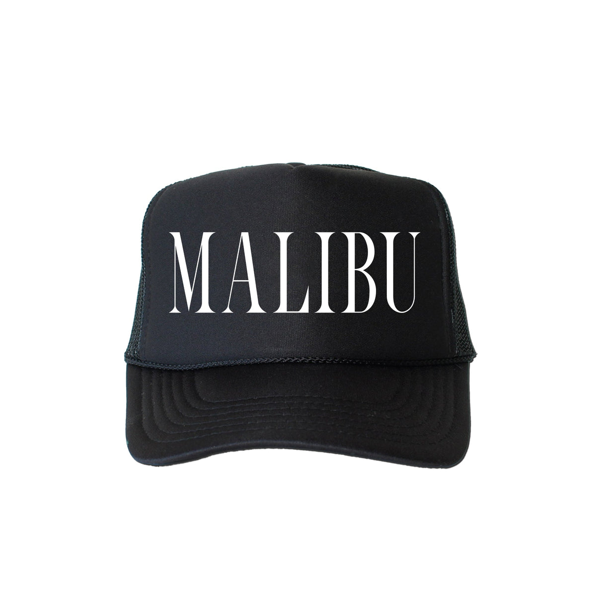 Malibu Sassy Funny Coastal Vibes Beachside Humor Sunshine Lovers Daydreamers Trucker Hat