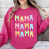 Mama Mama Mama Positivity Sarcastic Mental Health Colorful Pastel Crewneck Sweatshirt
