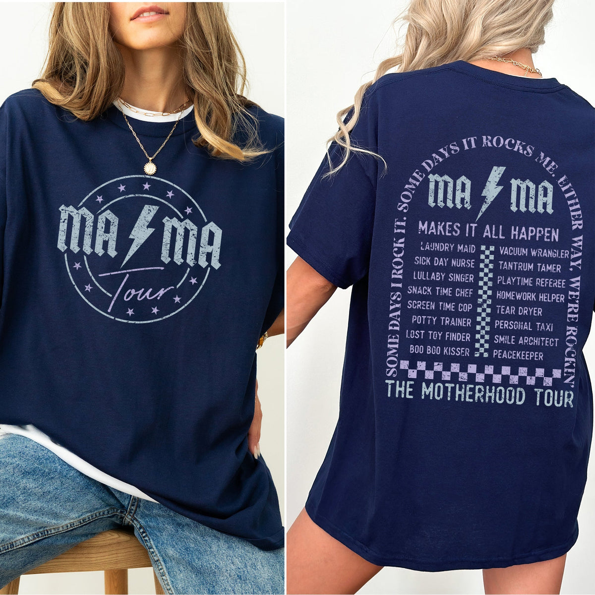 Mama Rock Tour World Tour Rock And Roll Mom Life Motherhood Theme Comfort Colors Tee