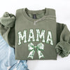 Mama Chinoiserie Coquette Bow Ribbon St Patrick's Day Shamrock Clover Lucky Leprechaun Sweatshirt
