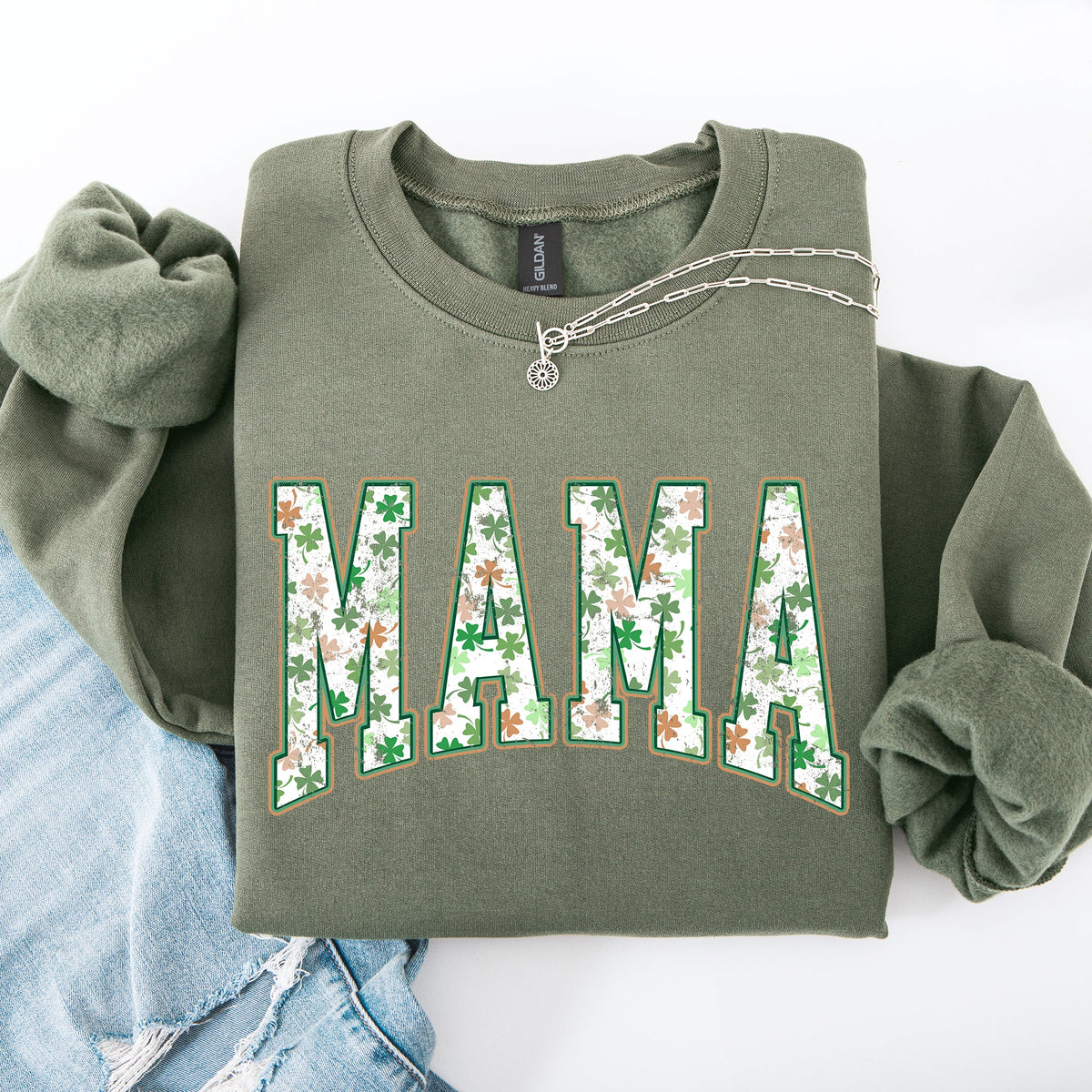 Mama Colorful Shamrocks St Patrick's Day Leprechaun Clover Lucky Celebration Sweatshirt