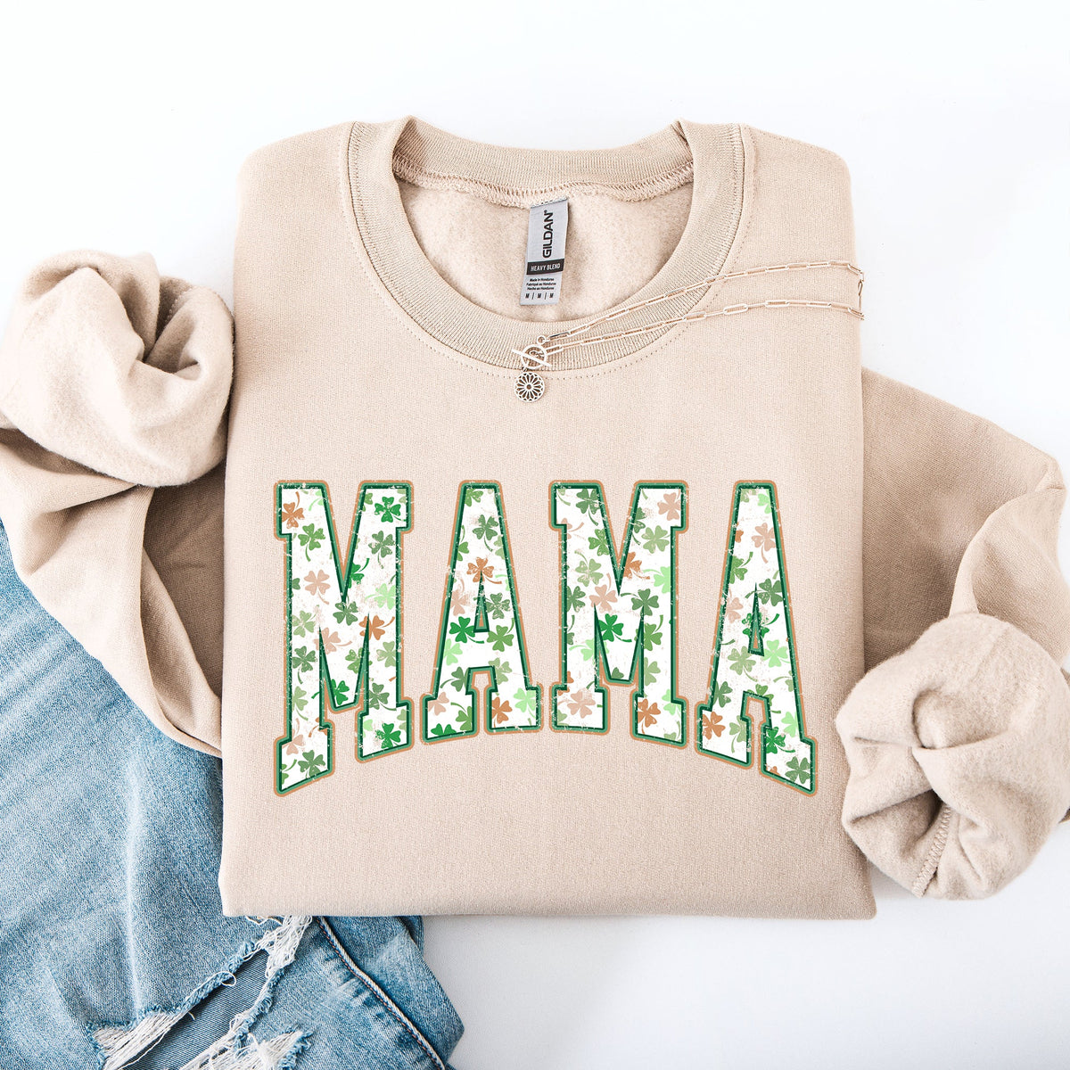Mama Colorful Shamrocks St Patrick's Day Leprechaun Clover Lucky Celebration Sweatshirt