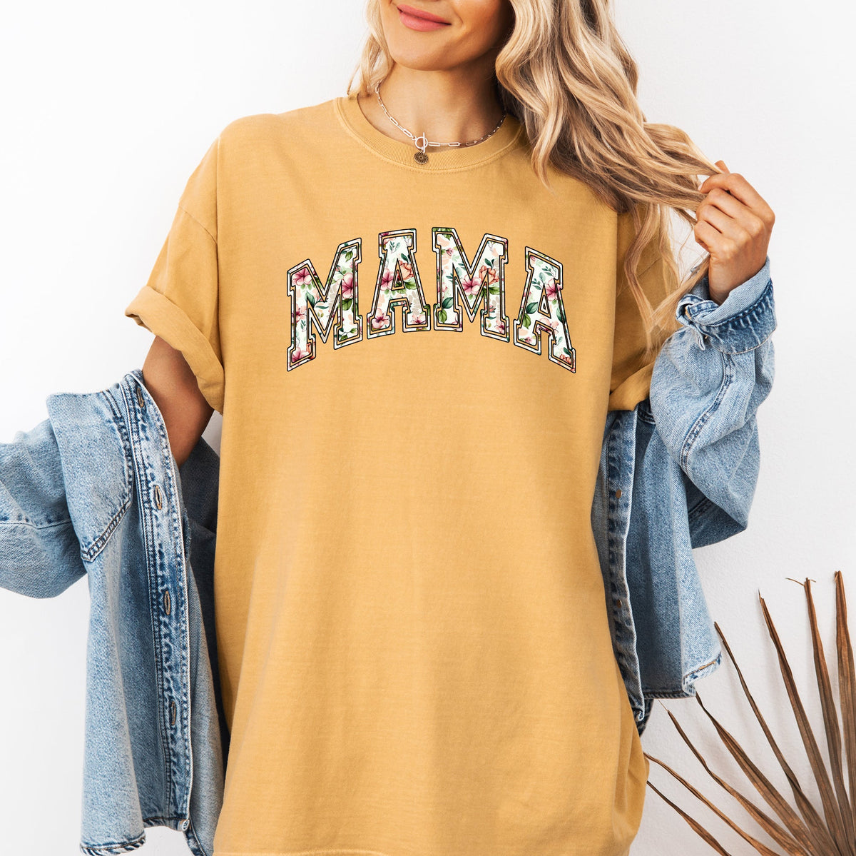 Mama Floral Chinoiserie Coquette Varsity Mother's Day Timeless Script Comfort Colors Tee