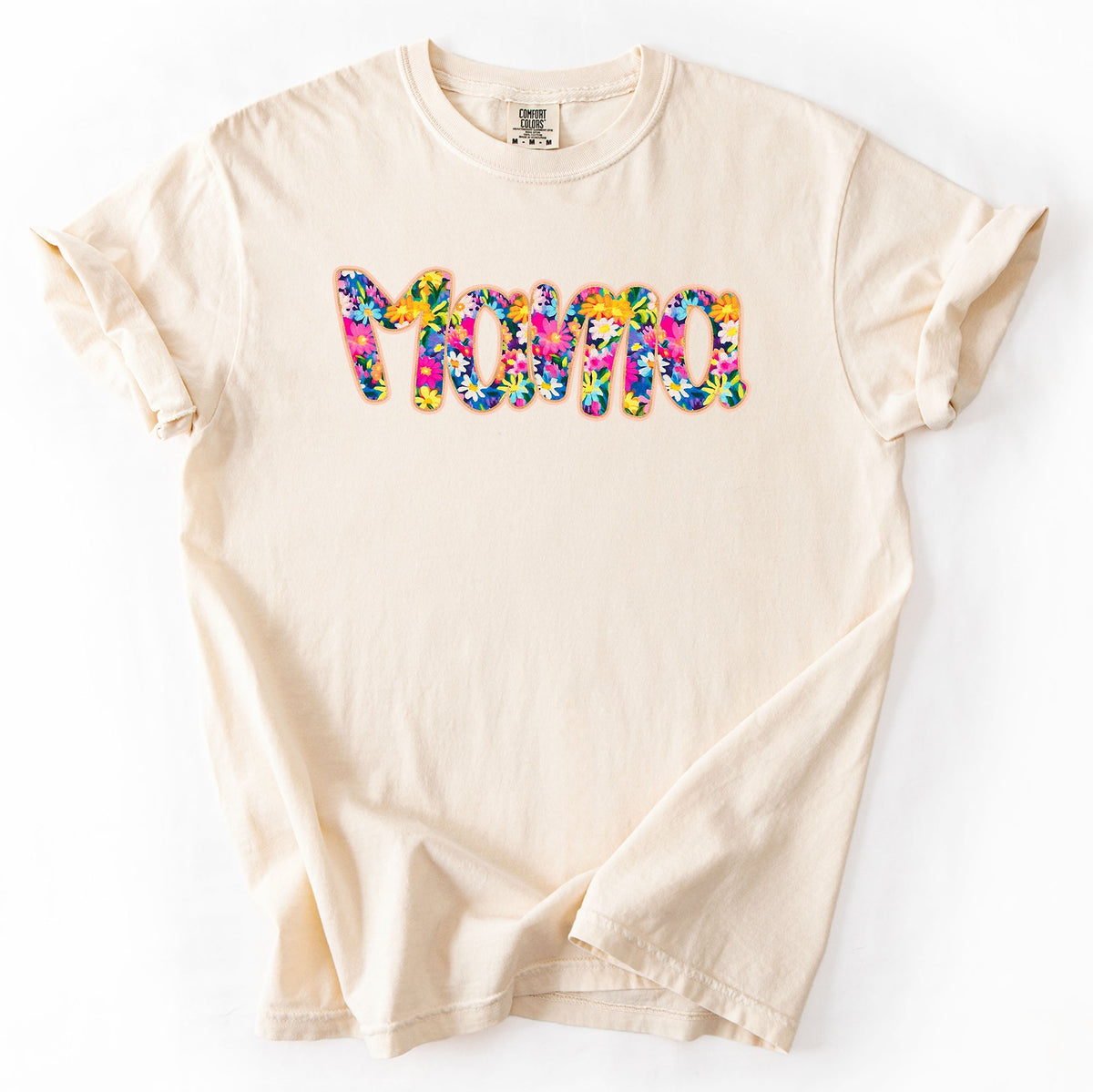 Mama Floral Pastel Garden Mother's Day Floral Print With Bright Blossoms And Spring Cheer Comfort Colors Tee