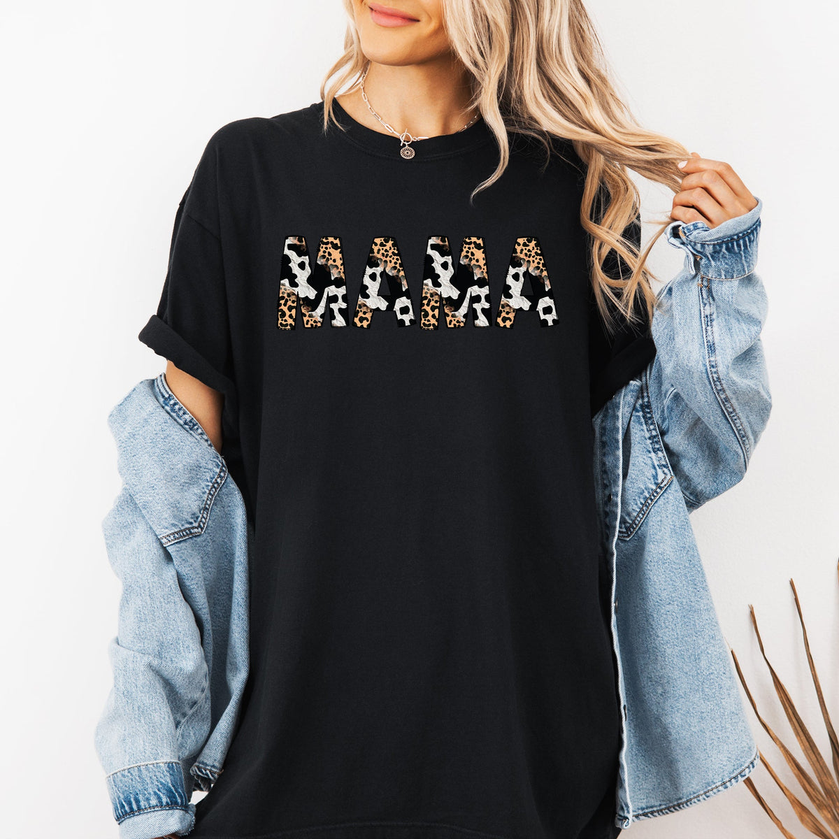 Mama Leopard Cow Print Classic Animal Mother's Day Limited Edition Collection Comfort Colors Tee