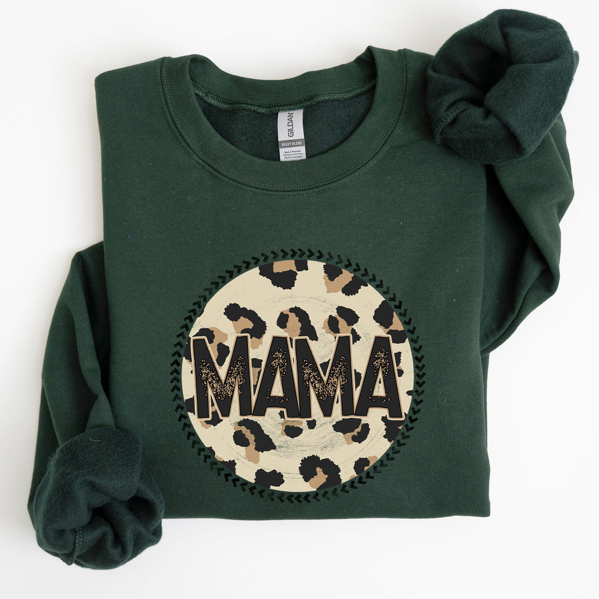 Mama Leopard Print Circle Western Cowboy Spirit Collection For The Modern Western Mama Sweatshirt