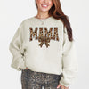 Mama Leopard Print Bow Ribbon Mother's Day Cozy Fleece Style Edition Deluxe Sweatshirt